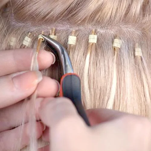 Vista 5 de Luwigs Alicates de extensión de cabello con 3 agujeros, mini alicates para abrecuentos de extensión de cabello con micro nano anillo y herramienta