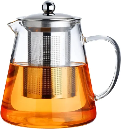 Vista 11 de PARACITY Estufa de vidrio de 32 onzas, tetera transparente de borosilicato con infusor extraíble de acero inoxidable 18/8, tetera de hojas sueltas