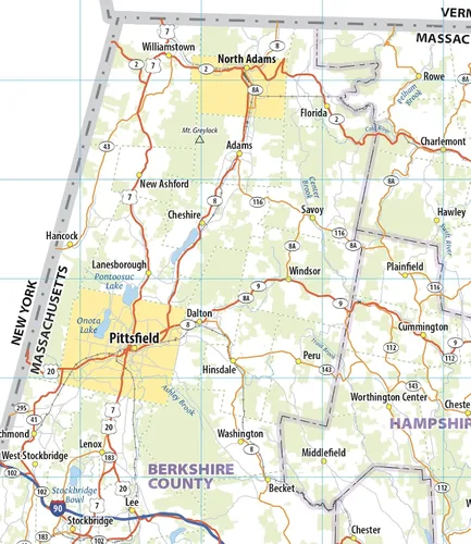Vista 9 de Mapa de pared laminado de Massachusetts (36 pulgadas de ancho x 23 pulgadas de alto)