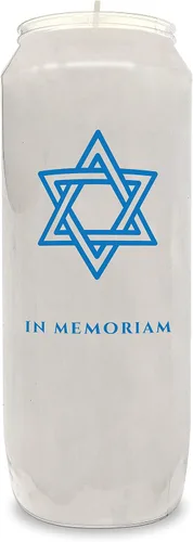 Vista 5 de Velas conmemorativas Yahrzeit de 9 días, 1 paquete, tarro de plástico, velas de pilar de 7 pulgadas de alto para religiosos, oración y vigilia