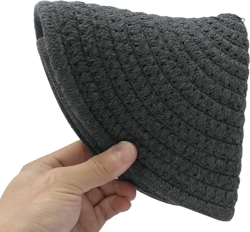 Vista 4 de 2 piezas de almohadillas calientes para mesa de algodón puro tejido redondo para ollas calientes para cocinar diámetro 11.8 pulgadas