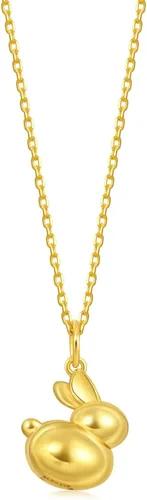 Vista 4 de CHOW SANG SANG 999 Colgante de conejo gordito de oro macizo de 24 quilates para mujer 93810P No incluye el collar, Metal, No es una piedra preciosa