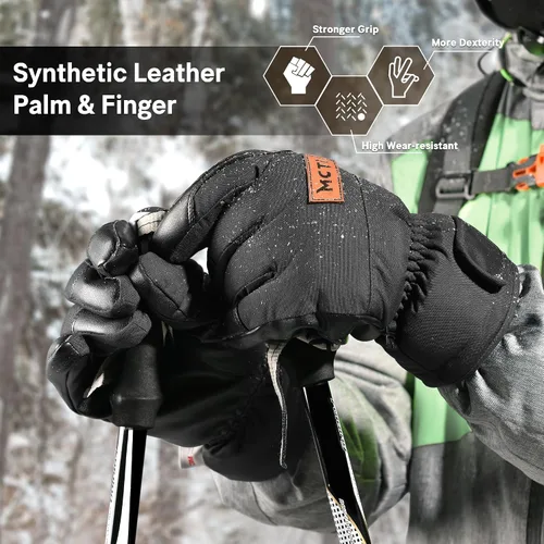 Vista 5 de MCTi Ski Gloves Men's Waterproof Insulated Snow Gloves Lightweight Warm for Winter