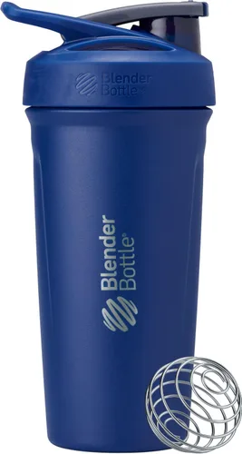 Vista 10 de BlenderBottle Strada Shaker Cup - Botella de agua aislada de acero inoxidable con batidor de alambre, 24 onzas, color negro