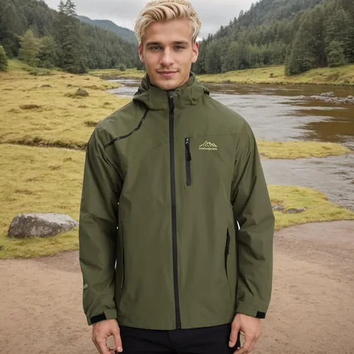 Vista 4 de HVECZIXP Men's Waterproof Lightweight Rain Jacket Removable With Hood Zipper Trench Outdoor Windproof Jacket