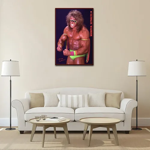 Vista 4 de Póster Ultimate Warrior de los años 80, superestrella de la lucha libre, clásico, retro, arte de pared, estética, decoración de habitación, pintura