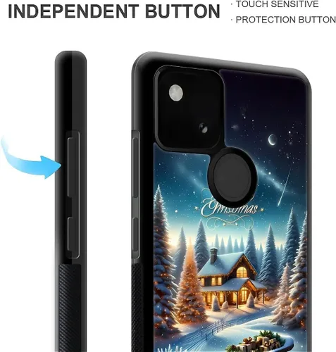 Vista 2 de Funda compatible con Google Pixel 4A 5G, Nochebuena, Google Pixel 4A 5G, delgada, suave, a prueba de golpes, TPU para mujeres y niñas, niños, funda