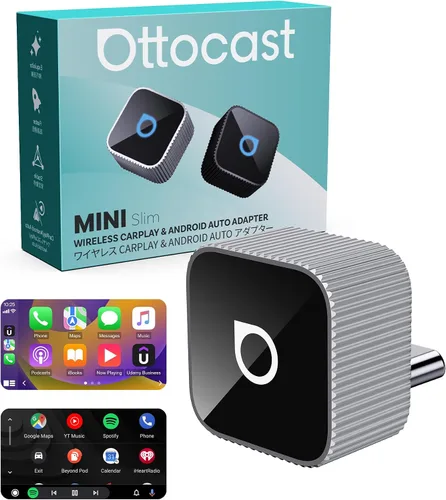 Vista 10 de Ottocast Mini Cube 3.0 Adaptador Inalámbrico CarPlay y Android Auto 2026 – Enchufe y Reproduce, Rápida Reconexión Automática (Negro)