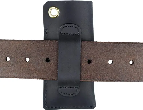 Vista 2 de VIPERAED PJ11 EDC - Funda de cuero pequeña para cinturón, funda de cuero para linterna pequeña, funda de cuero pequeña para cuchillos de cuero Negro