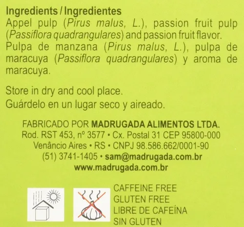 Vista 5 de Té de maracuyá 10 bolsitas de té - Chá de Maracujá 10 sachês - Madrugada - 0.5oz (15g) SIN GLUTEN - (PACK DE 04)