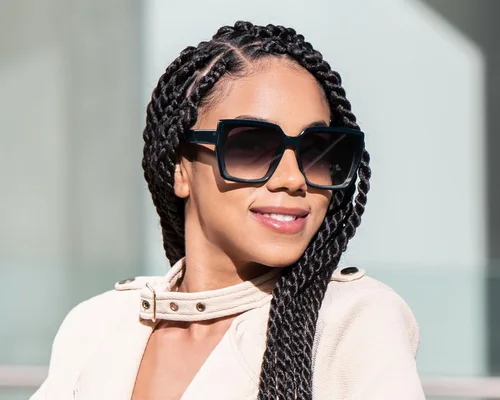 Vista 5 de URBNKRU Gafas de sol polarizadas de gran tamaño sin costuras de diseñador de moda para mujer