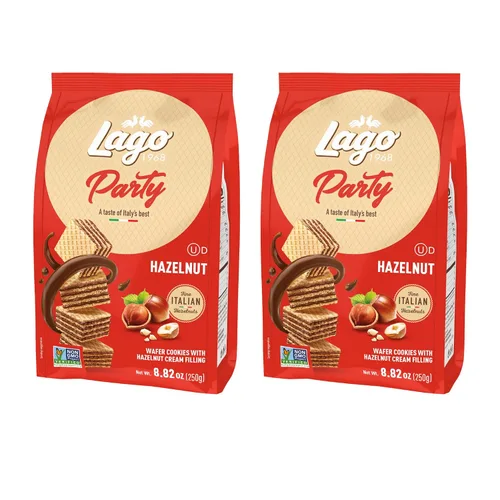 Vista 24 de Gastone Lago Party Wafers, capuchino, 8.82 onzas, galletas italianas de oblea con relleno de crema con sabor a capuchino, verificado sin OMG