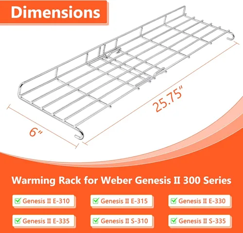 Vista 2 de Estante de parrilla Genesis II para Weber Genesis II 300 Series, piezas de parrilla para Weber Genesis ii E-310, II E-315, II E330, II E335, II