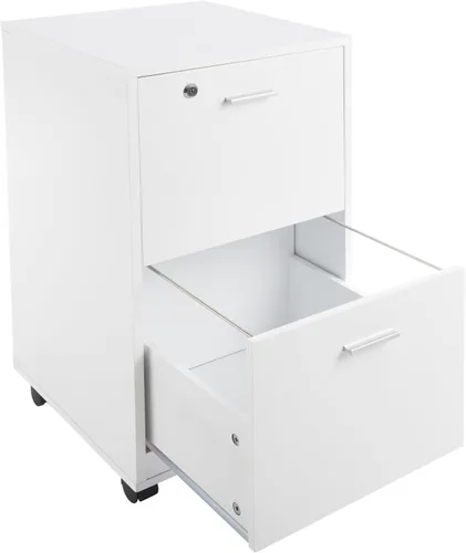 Vista 7 de Lavish Home - Archivador de 2 cajones con cerradura y cajón profundo, archivador rodante para debajo del escritorio, hogar u oficina (blanco)