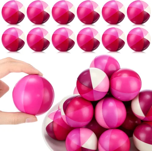 Vista 17 de Jerify - 24 mini bolas de estrés para playa de 2.5 pulgadas, espuma de arcoíris, recuerdos de fiesta Soft PU Foam Stress Relief, Colorful Toys for