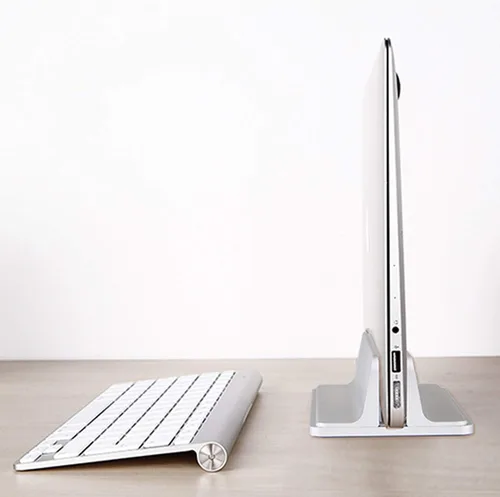 Vista 8 de Soporte para computadora portátil, cuna para portátiles, base ajustable, soporte para MacBook Dell Hp Surface iPad - Plata