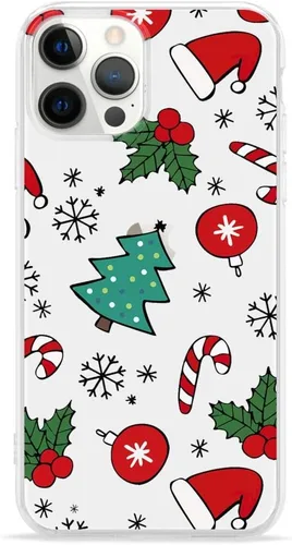 Vista 9 de LCHULLE Compatible con iPhone SE 2022/2020 Funda para iPhone 8 iPhone 7 Funda de Navidad Santa Vacaciones Diseño Transparente Claro Mujeres Hombres