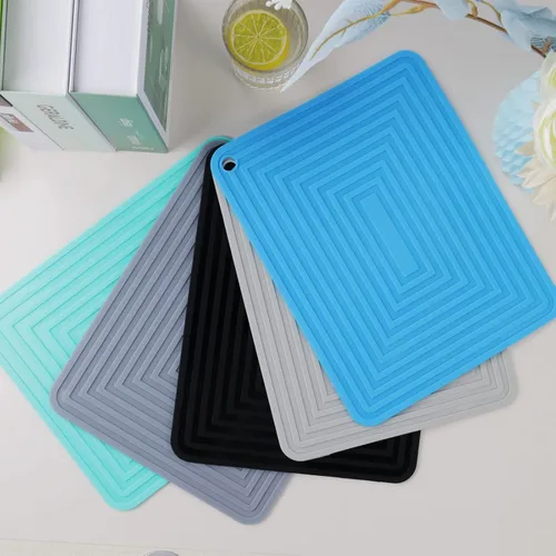 Vista 7 de LogHog Large Silicone Trivet Mats for Hot Dishes/Pans, Heat Resistant Pot Holder, 9"x12" Non Slip Flexible Durable Pot Coaster Kitchen Table Mats