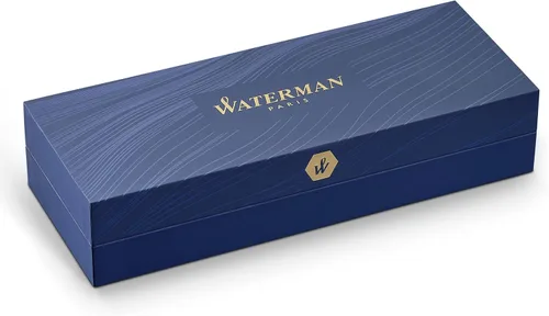 Vista 8 de Pluma estilográfica Waterman Carene Deluxe con punta mediana de oro macizo y tinta azul (S0699940), negro, dorado (Black Sea and Gold)