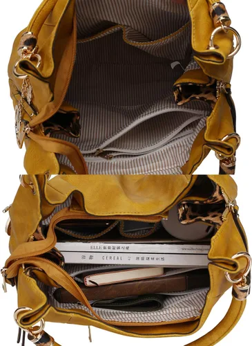 Vista 6 de MKF Collection Monederos Hobo para mujer - Bolso de cuero PU Bolso de hombro Hobo para mujer - Asa superior de moda