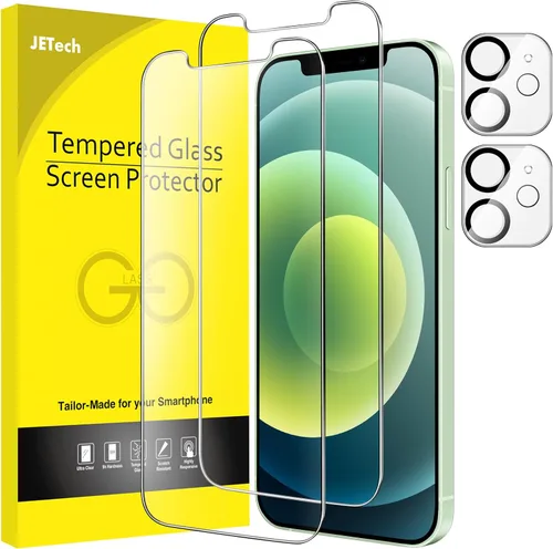 Vista 22 de JETech Protector de pantalla para iPhone 11 de 6.1 pulgadas con protector de lente de cámara, película de vidrio templado, paquete de 2