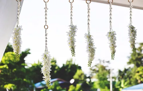 Vista 4 de Extensores colgantes de macramé para plantas colgantes (16 pulgadas, paquete de 6)