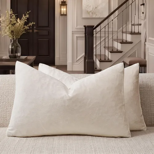 Vista 10 de GIGIZAZA Juego de 2 fundas de almohada doradas de terciopelo de 20 x 20 pulgadas para sofá Almohadas para sofá, tela texturizada suave de 9.88