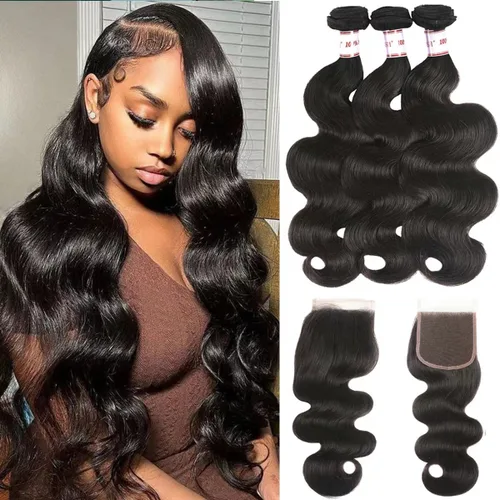 Vista 30 de 3 manojos de cabello humano 12A, ondulado, 100% sin procesar, cabello humano virgen brasileño de tejido rápido (14, 16, 18 pulgadas)