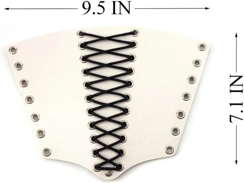 Vista 20 de MILAKOO 2 unids hombre negro cuero ancho guantelete pulsera de sujeción brazo armadura brazalete ajustable