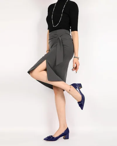 Vista 3 de YODEKS Zapatos de tacón grueso para mujer, tacón de bloque bajo, punta puntiaguda, zapatos de tacón para el trabajo, casual, vida diaria, fiesta