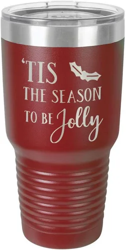 Vista 18 de TIS THE SEASON TO BE JOLLY Engraved - Vaso de acero con revestimiento de polvo grabado con láser, taza de viaje, libre de BPA, con camello polar