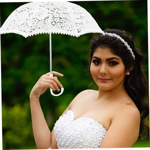 Vista 8 de IMIKEYA Paraguas de encaje paraguas de novia sombrilla de boda para novia paraguas de boda paraguas niña paraguas de encaje paraguas niños paraguas