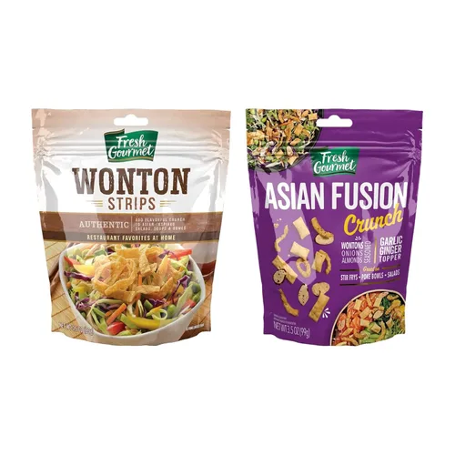 Vista 7 de Fresh Gourmet, Wonton Strip, jengibre ajo, 3.5 onzas