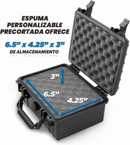 Vista 3 de CASEMATIX Funda rígida impermeable de 9" con espuma personalizable para electrónica portátil, herramientas y accesorios - Estuche de plástico