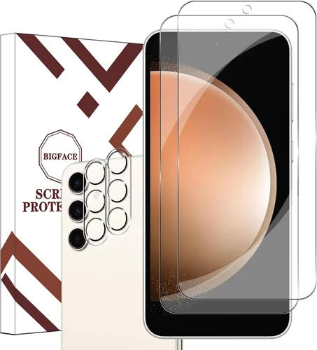Vista 8 de BIGFACE Protector de pantalla de vidrio templado con privacidad para Galaxy S23 + protector de lente de cámara [2 + 2 unidades] [antiarañazos]