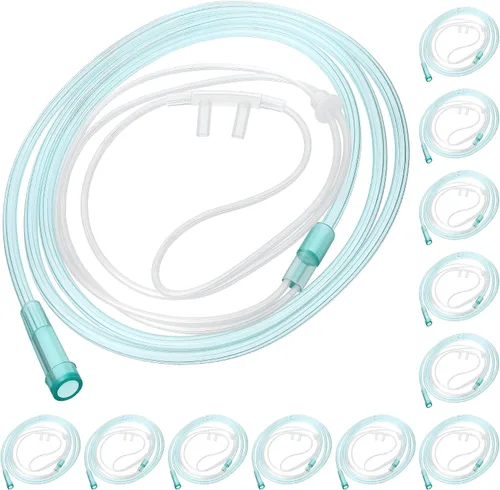 Vista 15 de Paquete de 5 cánulas nasales de oxígeno para adultos de 4 pies, tubo de oxígeno suave para adultos, tubo nasal de cánula con pieza nasal curvada