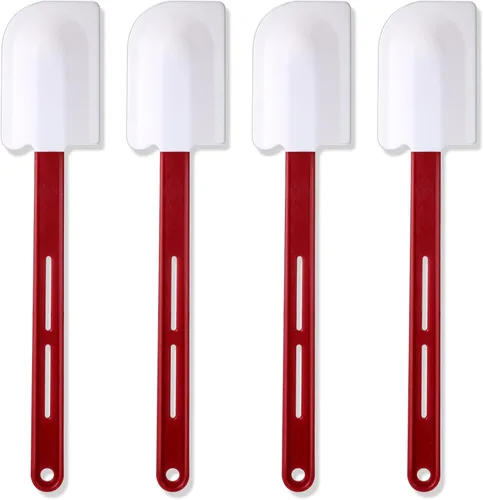 Vista 9 de Norme 4 piezas de espátulas de silicona resistentes a altas temperaturas, espátulas de goma resistentes al calor, raspador de silicona comercial