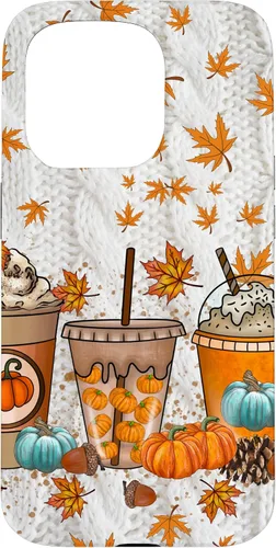 Vista 14 de iPhone 16 Thanksgiving Autumn Leaves Pumpkin Spice Knitted Print Phone Case