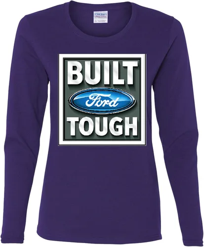 Vista 8 de L Built Ford Tough Classic Truck Logo Ford Mustang Shelby - Mangas largas oficiales para mujer