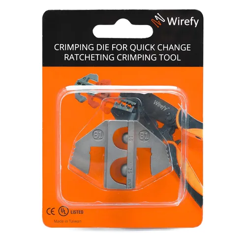 Vista 6 de Wirefy Matriz de crimpado para terminales no aislados de mayor diámetro 6-4 AWG Troquel intercambiable de cambio rápido para herramientas