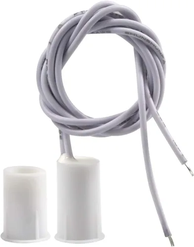 Vista 4 de Interruptor magnético de puerta RC-33 NC empotrable con cable de seguridad para puerta de ventana de seguridad, sensor de contacto, alarma blanca