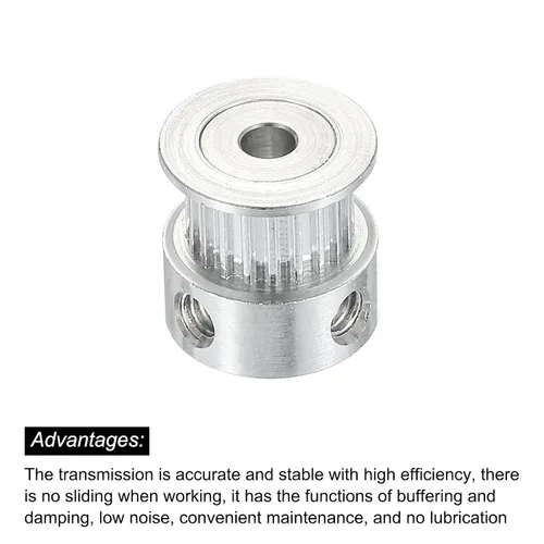 Vista 4 de MECCANIXITY Rueda síncrona de aluminio con 20 dientes de diámetro de 0.157 in con tornillo M4 para cinturón de impresora 3D, máquina CNC, paquete