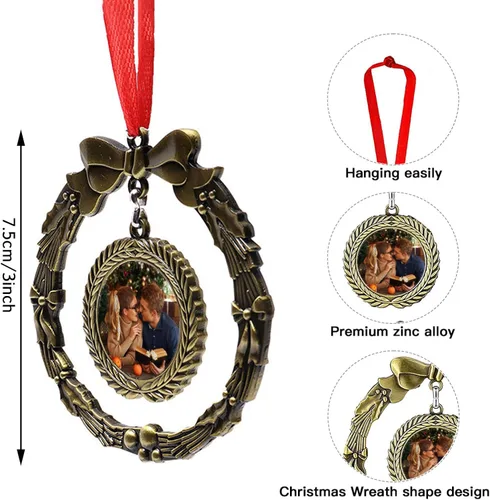 Vista 2 de Adornos personalizados de Navidad 2023 para familia, volantes, árbol de Navidad, decoración de vacaciones, regalo
