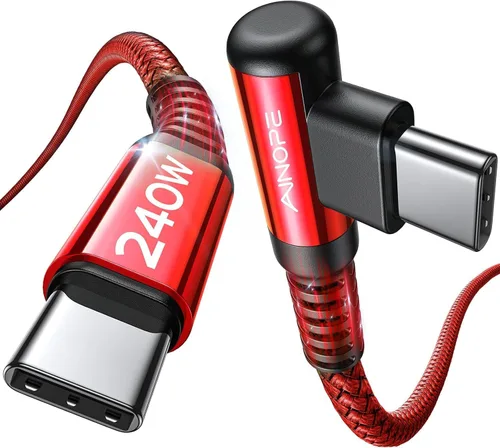 Vista 8 de AINOPE Cable USB C Largo de 100W Multi 4 en 1 Cable de Carga Cargador Tipo C de Carga Rápida USB a USB C, Ángulo Recto Compatible con iPhone 16 15