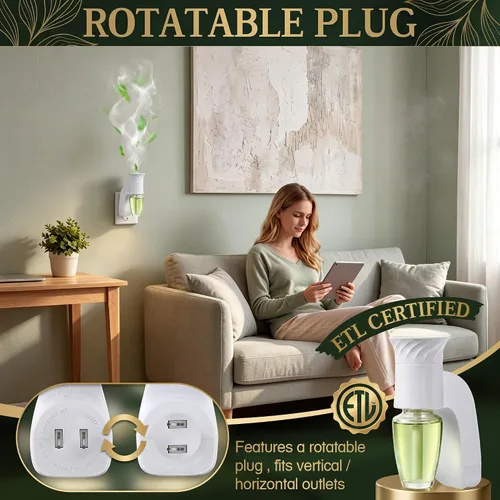 Vista 4 de 4 Pack Wall Fragrance Plug Compatible with Bath & Body Works Refills, White Compatible con repuestos WallFlower de Bath & Body Works, certificado