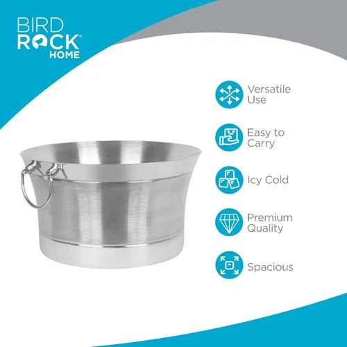 Vista 2 de BirdRock Home Bañera redonda de doble pared para bebidas Acero inoxidable Pequeña