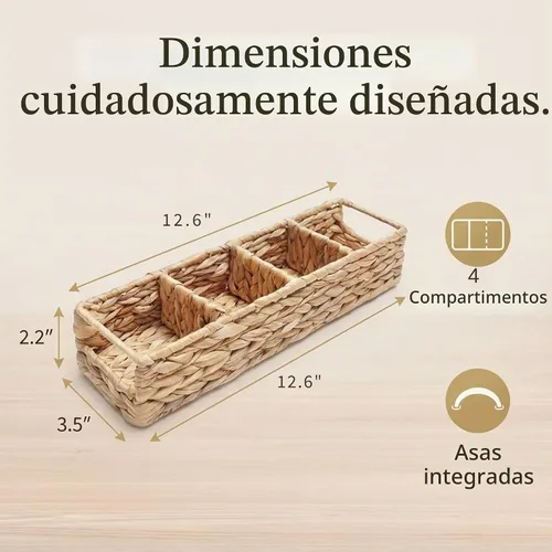 Vista 2 de Trovea Organizador y almacenamiento de bolsitas de té de mimbre