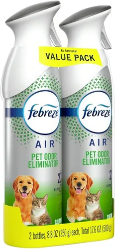 Vista 2 de Febreze Spray eliminador de olores para mascotas, 8.8 onzas líquidas, paquete de 2