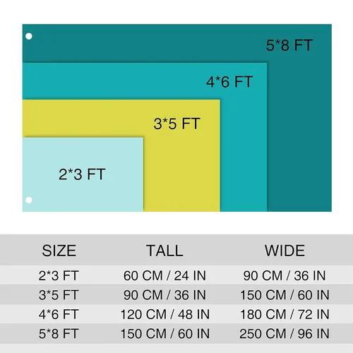 Vista 3 de Bandera personalizada de doble cara de 4 x 6 pies – Banderas personalizadas para exteriores – Diseña tu propio logotipo, imagen, foto y texto