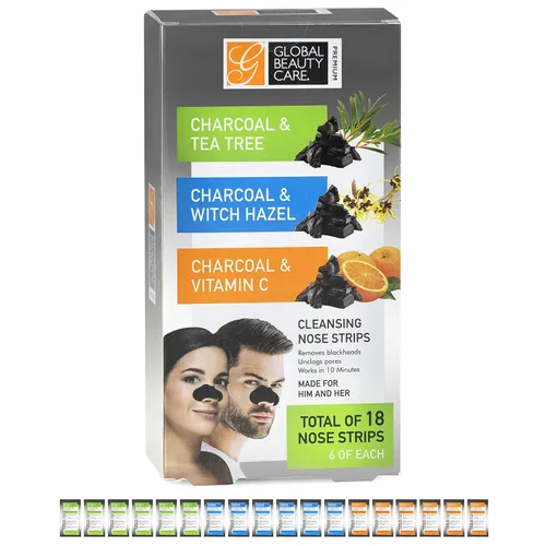 Vista 4 de Global Beauty Care Paquete variado de tiras nasales para eliminación de puntos negros, tiras de poros de limpieza profunda, desatascan los poros